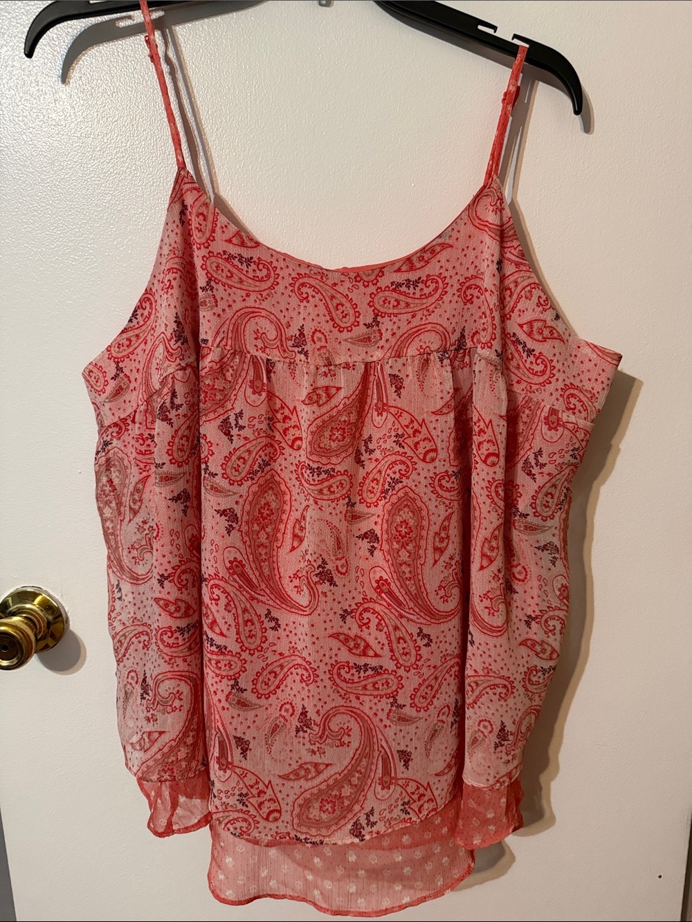 Faded Glory Pink Paisley Spaghetti Strap Cami